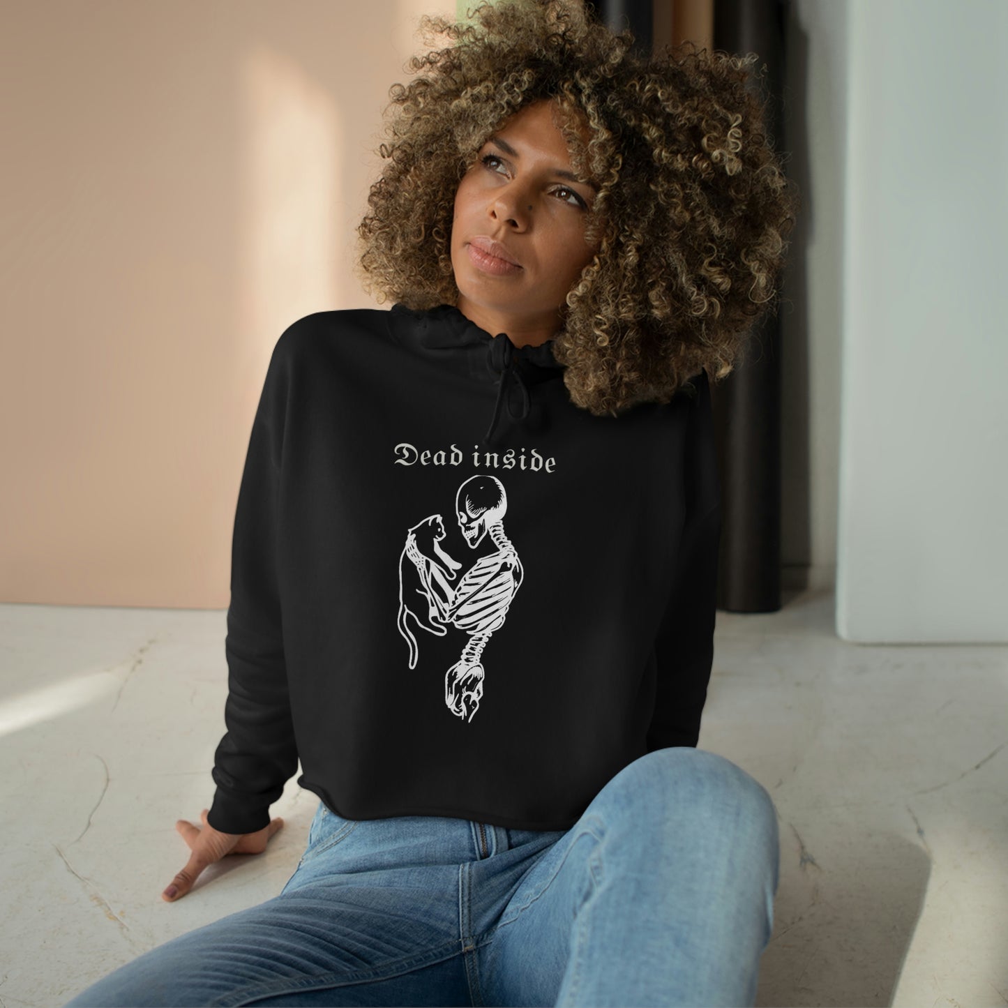 Dead Inside Crop Hoodie