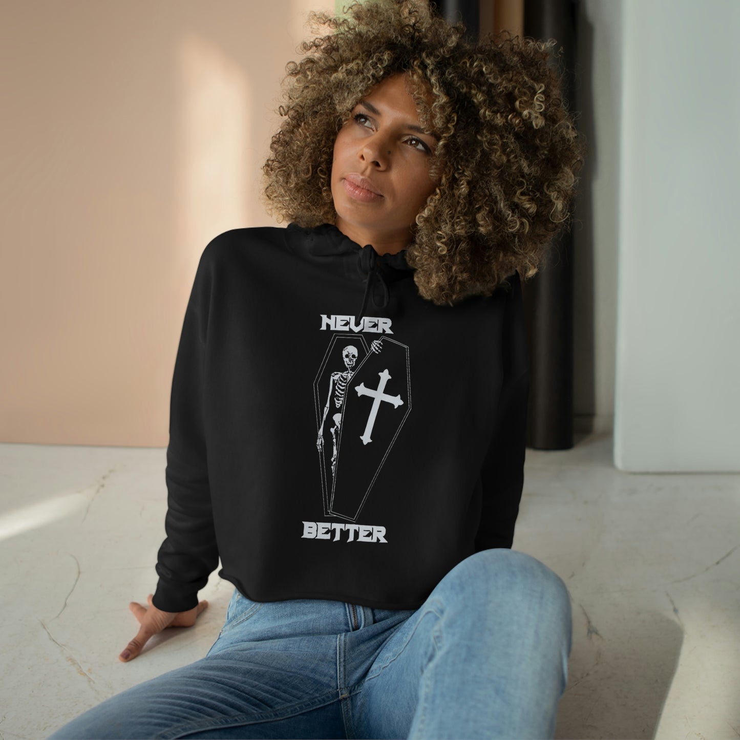 Never Better Crop Hoodie