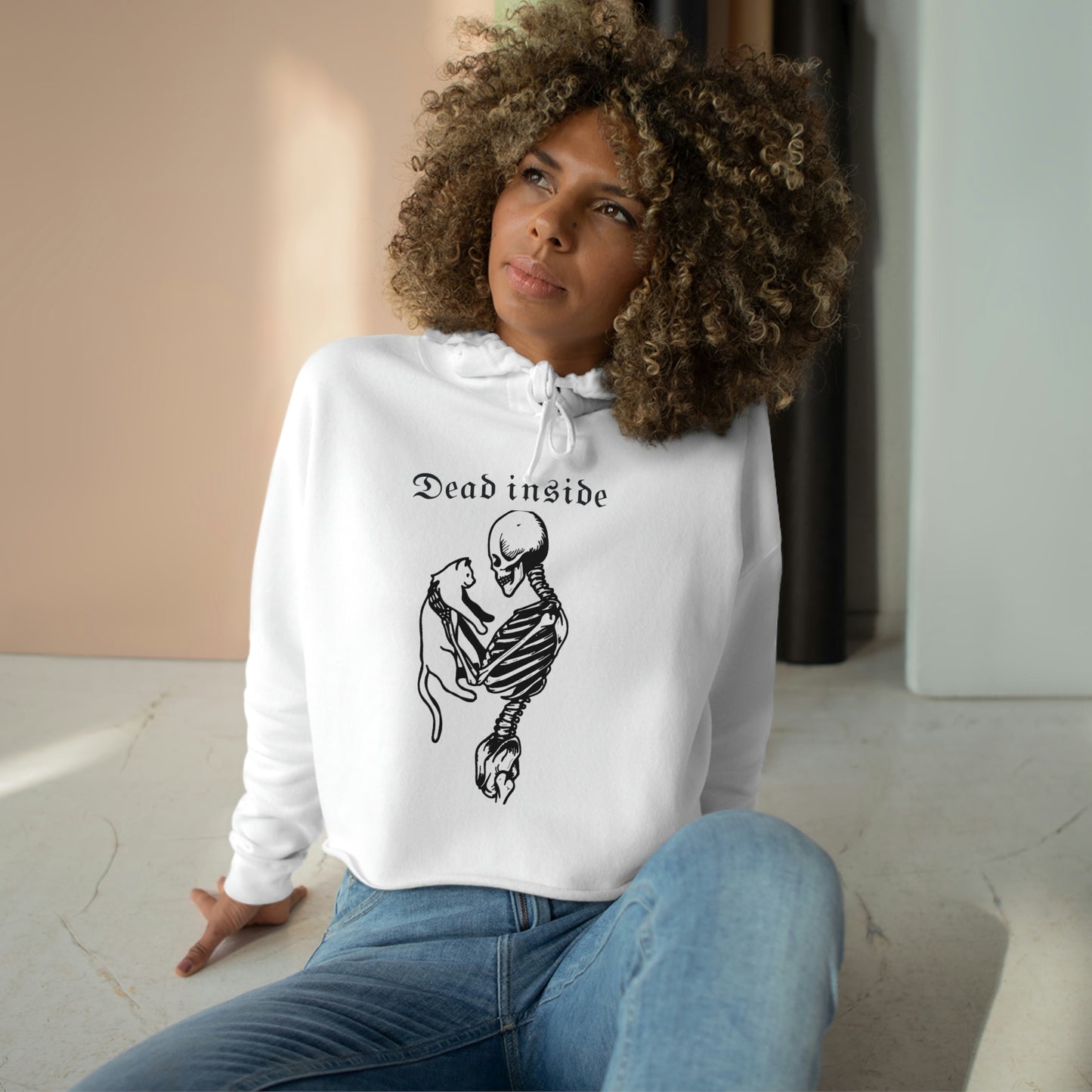 Dead Inside Crop Hoodie
